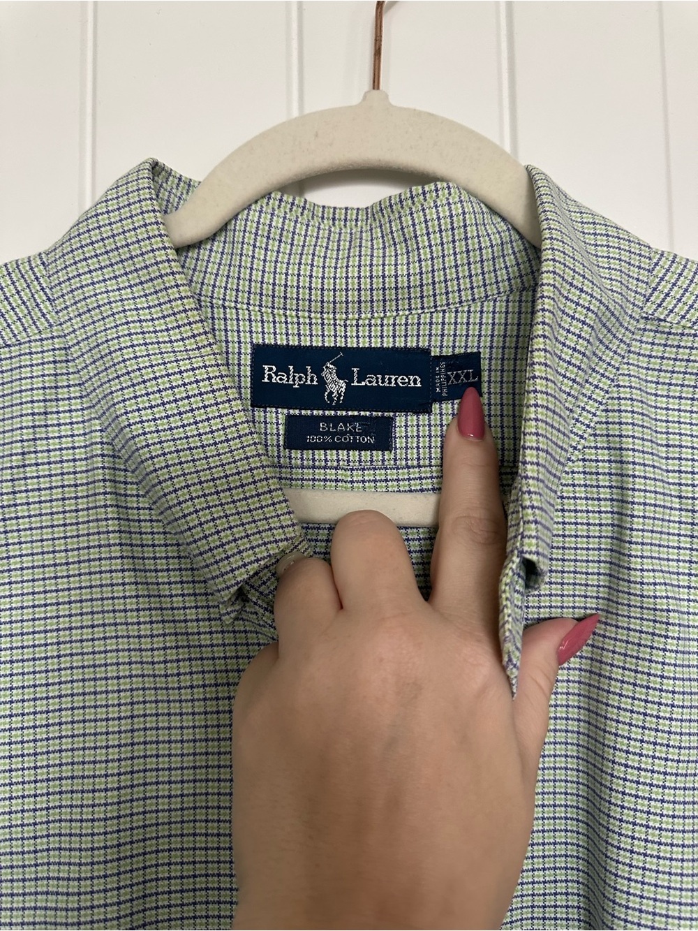Ralph Lauren Men’s Short-Sleeve Button-Down Shirt in Light Green Check - Picture 4 of 7